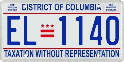 DC license plate EL1140