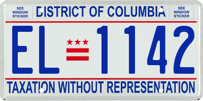 DC license plate EL1142