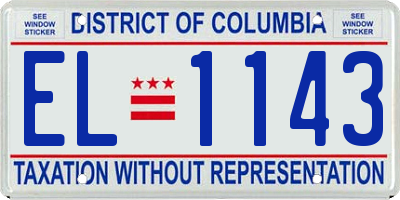 DC license plate EL1143