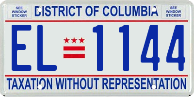 DC license plate EL1144