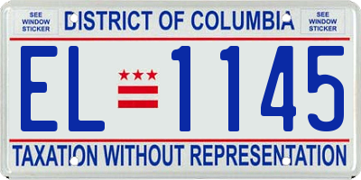 DC license plate EL1145