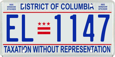 DC license plate EL1147