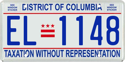 DC license plate EL1148