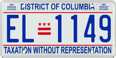 DC license plate EL1149