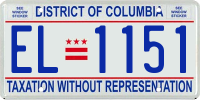 DC license plate EL1151