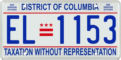 DC license plate EL1153