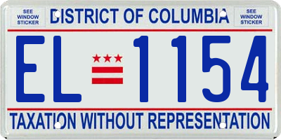 DC license plate EL1154