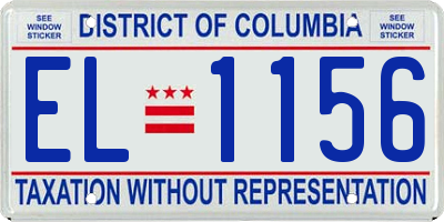 DC license plate EL1156