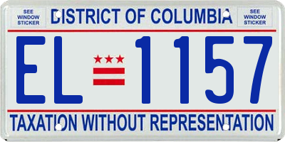 DC license plate EL1157