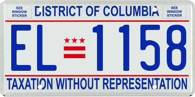 DC license plate EL1158