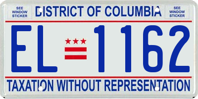 DC license plate EL1162