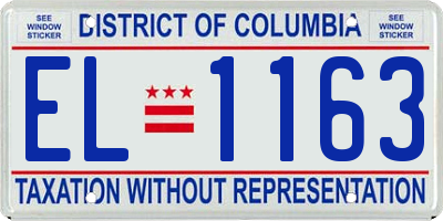 DC license plate EL1163