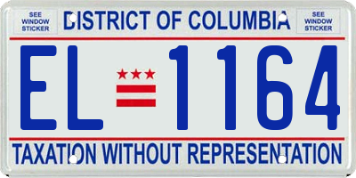 DC license plate EL1164