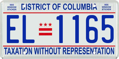 DC license plate EL1165