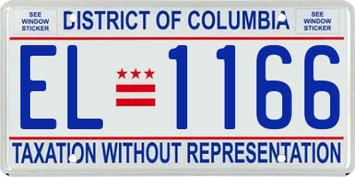 DC license plate EL1166