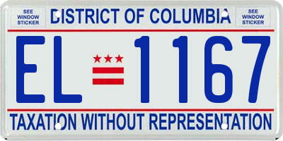 DC license plate EL1167