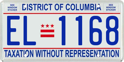 DC license plate EL1168