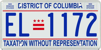 DC license plate EL1172