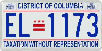 DC license plate EL1173