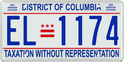 DC license plate EL1174