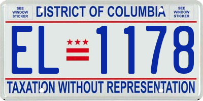 DC license plate EL1178