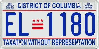 DC license plate EL1180