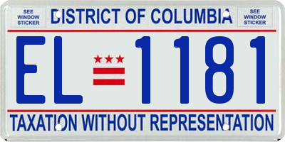 DC license plate EL1181