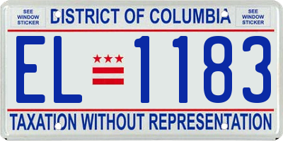 DC license plate EL1183