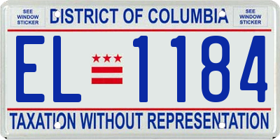 DC license plate EL1184