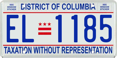 DC license plate EL1185