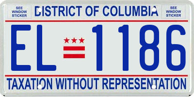 DC license plate EL1186