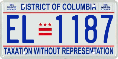 DC license plate EL1187