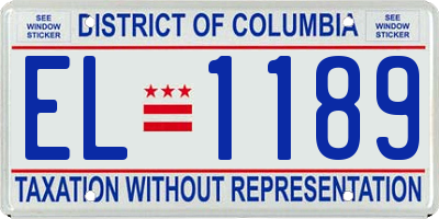 DC license plate EL1189