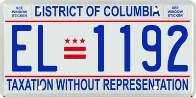 DC license plate EL1192