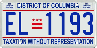 DC license plate EL1193