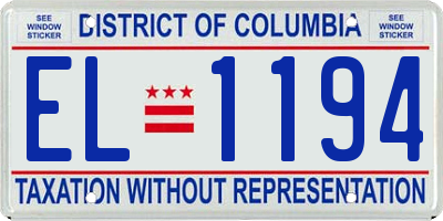 DC license plate EL1194