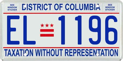 DC license plate EL1196