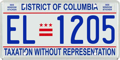 DC license plate EL1205