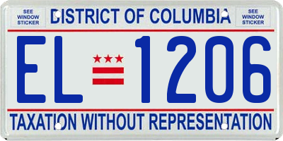 DC license plate EL1206