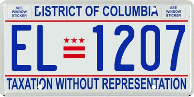 DC license plate EL1207