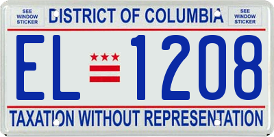 DC license plate EL1208