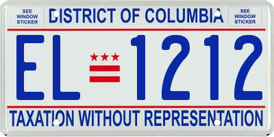 DC license plate EL1212