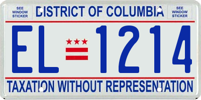 DC license plate EL1214