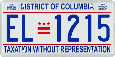 DC license plate EL1215