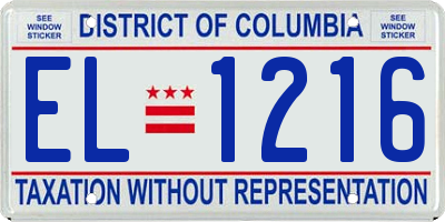 DC license plate EL1216