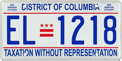 DC license plate EL1218