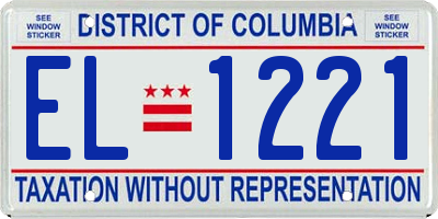 DC license plate EL1221