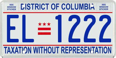 DC license plate EL1222