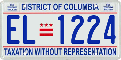 DC license plate EL1224