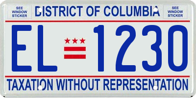 DC license plate EL1230